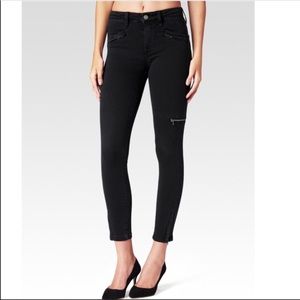 NWT Paige black ankle zip jeans -size 27